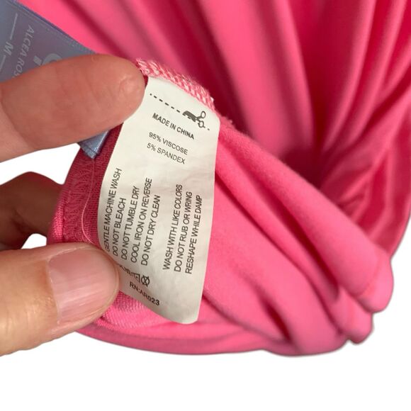 Alcea Rosea Womans Pink Lace Detail V Neck Maxi Slip Dress Nightgown M Coquette - Picture 8 of 8